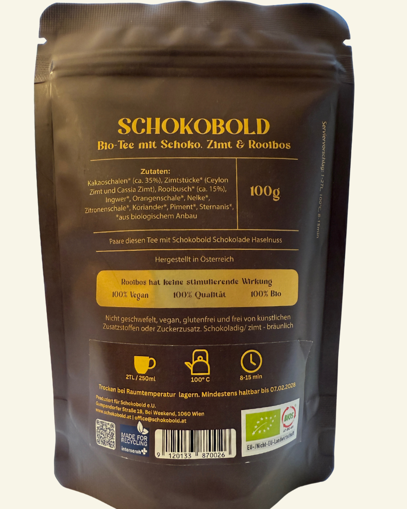 Bio Tee mit Schoko, Zimt & Rooibos
